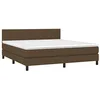 Image de vidaXL Sommier à Lattes de Lit avec Matelas, Lit Rembourré, Lit Double, Lit Adulte de Chambre à Coucher Intérieur, Moderne, Marron Foncé 180x200 cm