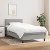 Image de vidaXL Sommier à lattes de lit avec matelas Gris clair 90x200 cm Tissu