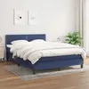 Image de vidaXL Sommier à lattes de lit avec matelas Bleu 140x200 cm Tissu