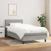 Image de vidaXL Sommier à lattes de lit et matelas Gris clair 90x190 cm Tissu