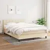 Image de vidaXL Sommier à lattes de lit avec matelas Crème 140x190 cm Tissu