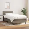 Image de vidaXL Sommier à lattes de lit avec matelas Taupe 90x190 cm Tissu