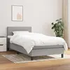 Image de vidaXL Sommier à lattes de lit avec matelas Gris clair 100x200cm Tissu