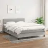 Image de vidaXL Sommier à lattes de lit avec matelas Gris clair 140x190cm Tissu