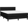 Image de vidaXL Sommier à lattes de lit avec matelas Noir 140x190 cm Tissu