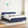 Image de vidaXL Sommier à lattes de lit avec matelas Bleu 160x200 cm Tissu