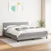 Image de vidaXL Sommier à lattes de lit avec matelas Gris clair 180x200cm Tissu