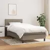 Image de vidaXL Sommier à lattes de lit avec matelas Taupe 90x190 cm Tissu