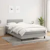 Image de vidaXL Sommier à lattes de lit avec matelas Gris clair 120x200cm Tissu