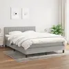 Image de vidaXL Sommier à lattes de lit avec matelas Gris clair 140x190cm Tissu