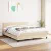 Image de vidaXL Sommier à lattes de lit avec matelas Crème 160x200 cm Tissu