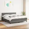Image de vidaXL Sommier à lattes de lit avec matelas Gris foncé 180x200cm Tissu