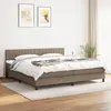 Image de vidaXL Sommier à lattes de lit avec matelas Taupe 200x200 cm Tissu