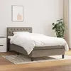 Image de vidaXL Sommier à lattes de lit avec matelas Taupe 100x200 cm Tissu