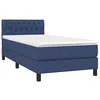 Image de vidaXL Sommier à lattes de lit avec matelas Bleu 100x200 cm Tissu