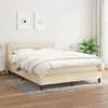 Image de vidaXL Sommier à lattes de lit avec matelas Crème 140x200 cm Tissu