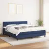 Image de vidaXL Sommier à lattes de lit avec matelas Bleu 160x200 cm Tissu