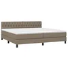 Image de vidaXL Sommier à lattes de lit avec matelas Taupe 200x200 cm Tissu