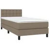 Image de vidaXL Sommier à lattes de lit avec matelas Taupe 80x200 cm Tissu