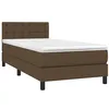 Image de vidaXL Sommier à lattes de lit avec matelas Marron foncé 100x200 cm