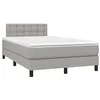 Image de vidaXL Sommier à lattes de lit avec matelas Gris clair 120x200cm Tissu