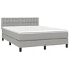 Image de vidaXL Sommier à lattes de lit avec matelas Gris clair 140x190cm Tissu