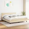 Image de vidaXL Sommier à lattes de lit avec matelas Crème 160x200 cm Tissu