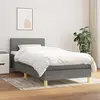 Image de vidaXL Sommier à lattes de lit avec matelas Gris foncé 90x200 cm Tissu