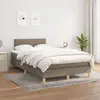 Image de vidaXL Sommier à lattes de lit avec matelas Taupe 120x200 cm Tissu