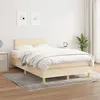 Image de vidaXL Sommier à lattes de lit avec matelas Crème 120x200 cm Tissu