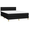 Image de vidaXL Sommier à lattes de lit avec matelas Noir 140x190 cm Tissu