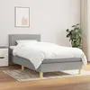 Image de vidaXL Sommier à lattes de lit avec matelas Gris clair 100x200cm Tissu