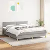 Image de vidaXL Sommier à lattes de lit avec matelas Gris clair 180x200cm Tissu