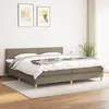 Image de vidaXL Sommier à lattes de lit avec matelas Taupe 200x200 cm Tissu