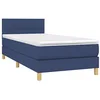 Image de vidaXL Sommier à lattes de lit avec matelas Bleu 90x190 cm Tissu