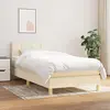 Image de vidaXL Sommier à lattes de lit avec matelas Crème 90x200 cm Tissu