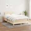 Image de vidaXL Sommier à lattes de lit avec matelas Crème 120x200 cm Tissu