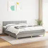Image de vidaXL Sommier à lattes de lit avec matelas Gris clair 180x200cm Tissu