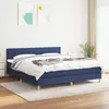 Image de vidaXL Sommier à lattes de lit avec matelas Bleu 180x200 cm Tissu