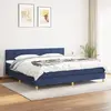 Image de vidaXL Sommier à lattes de lit avec matelas Bleu 200x200 cm Tissu