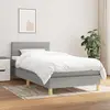 Image de vidaXL Sommier à lattes de lit avec matelas Gris clair 100x200cm Tissu