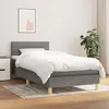 Image de vidaXL Sommier à lattes de lit avec matelas Gris foncé 100x200cm Tissu