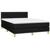 Image de vidaXL Sommier à lattes de lit avec matelas Noir 140x190 cm Tissu