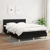 Image de vidaXL Sommier à lattes de lit avec matelas Noir 140x190 cm Tissu