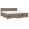 Image de vidaXL Sommier à lattes de lit avec matelas Taupe 160x200 cm Tissu