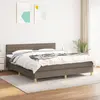 Image de vidaXL Sommier à lattes de lit avec matelas Taupe 160x200 cm Tissu