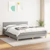 Image de vidaXL Sommier à lattes de lit avec matelas Gris clair 180x200cm Tissu