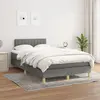 Image de vidaXL Sommier à lattes de lit avec matelas Gris foncé 120x200cm Tissu