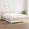 Image de vidaXL Sommier à lattes de lit avec matelas Crème 140x200 cm Tissu