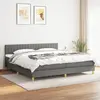 Image de vidaXL Sommier à lattes de lit avec matelas Gris foncé 200x200cm Tissu